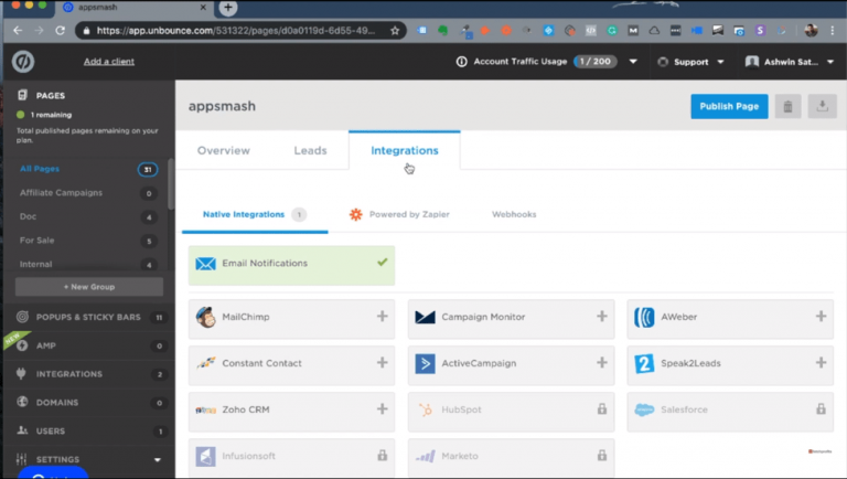 unbounce Integrations