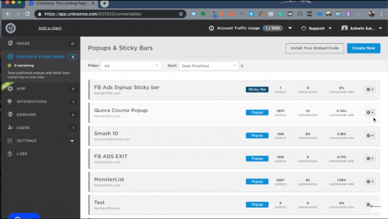 Unbounce Pop-Ups Sticky Bars
