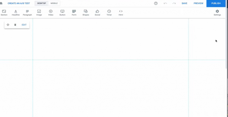 instapage landing page editor