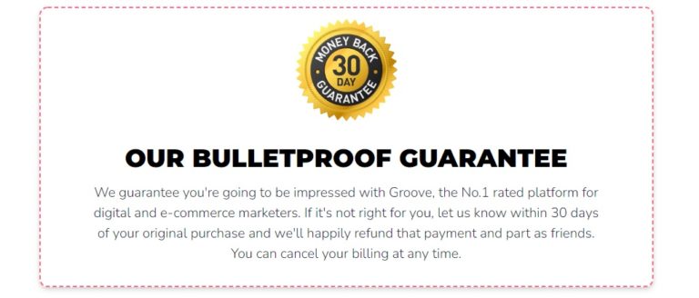 groovefunnels money back guarantee