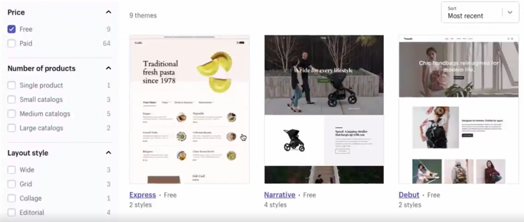 Shopify templates