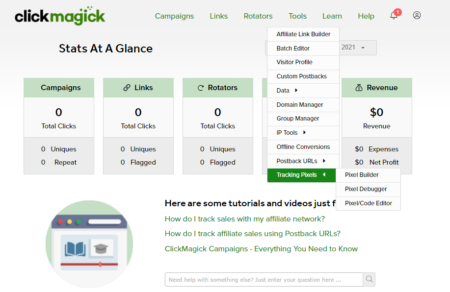 clickmagick dashboard