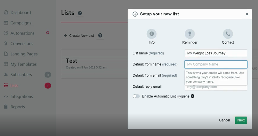 Sendlane_list management