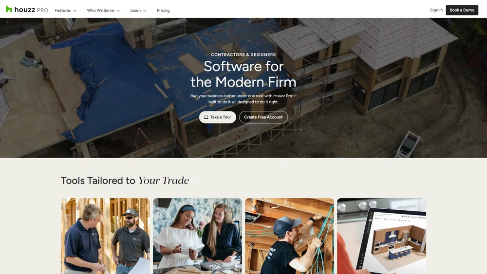 Houzz Pro dashboard