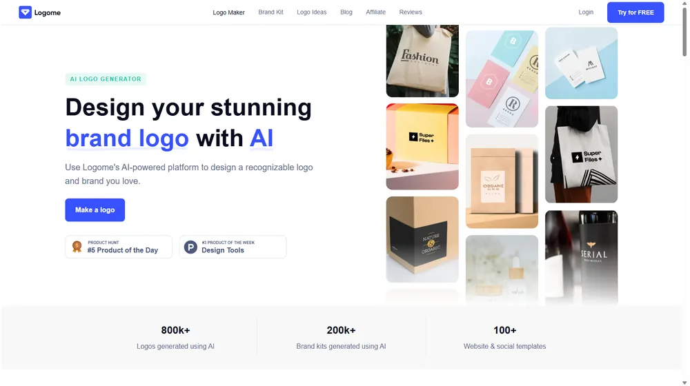 Logome.ai dashboard