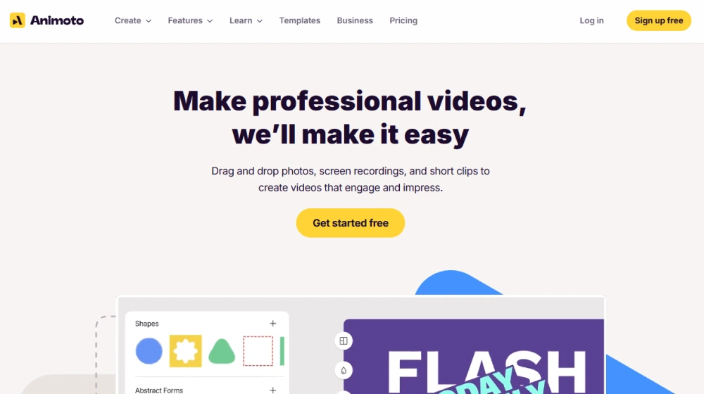 Animoto dashboard