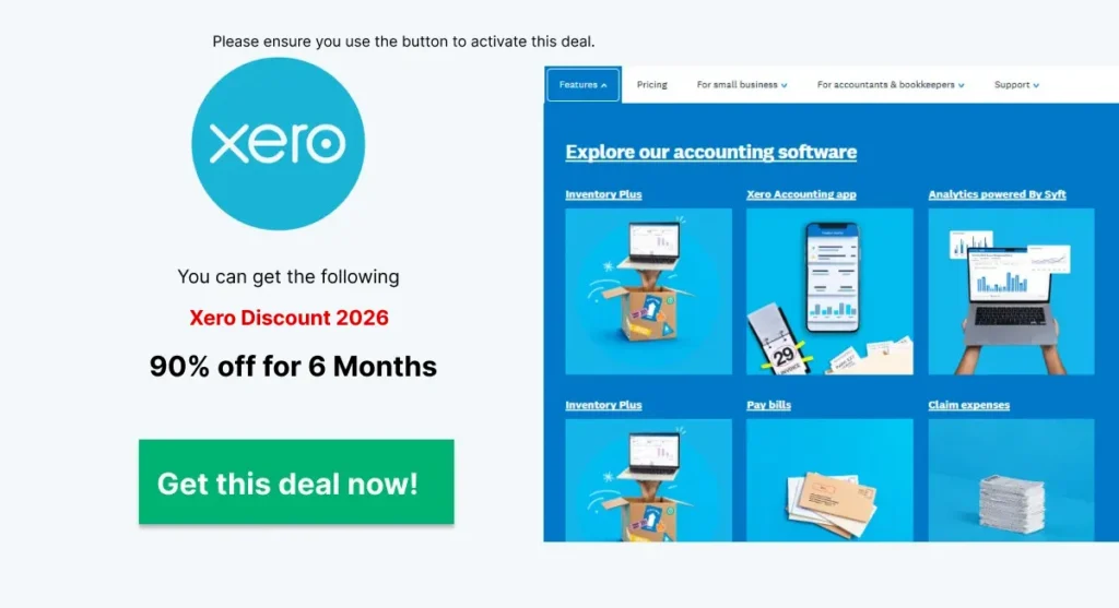 Xero discount codes - 90% off for 6 months