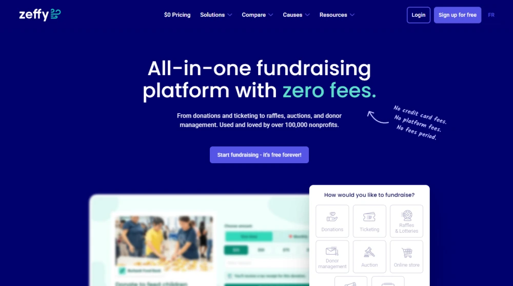 Zeffy dashboard