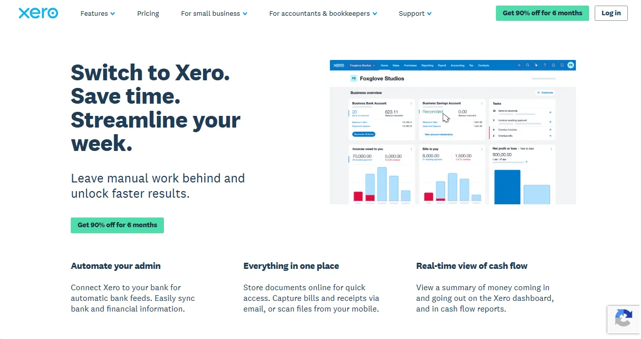 Xero dashboard