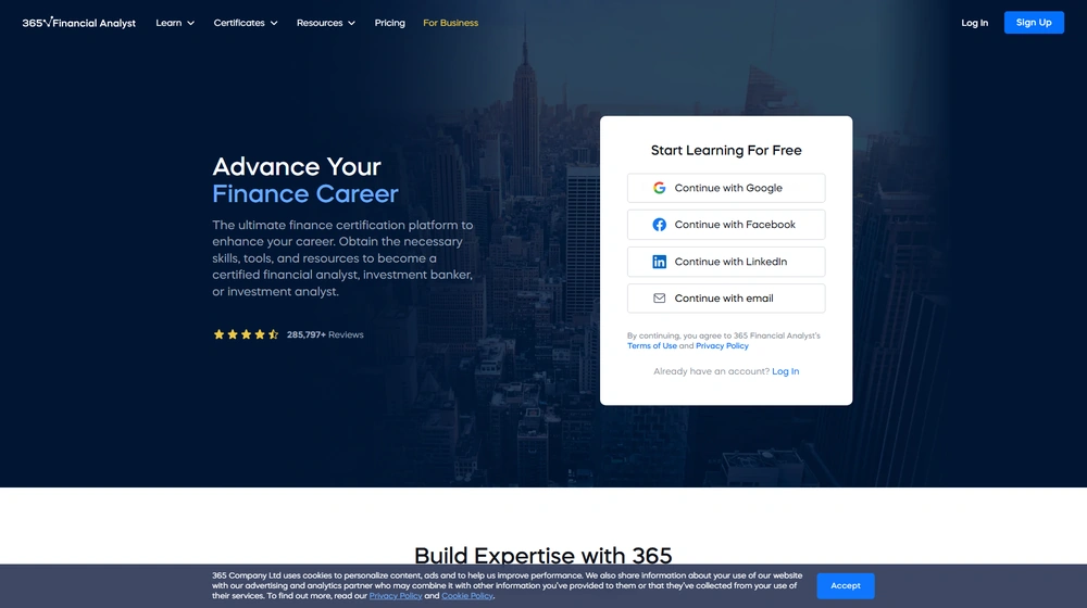 365 Financial Analyst dashboard