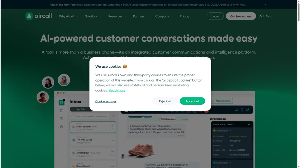 Aircall dashboard