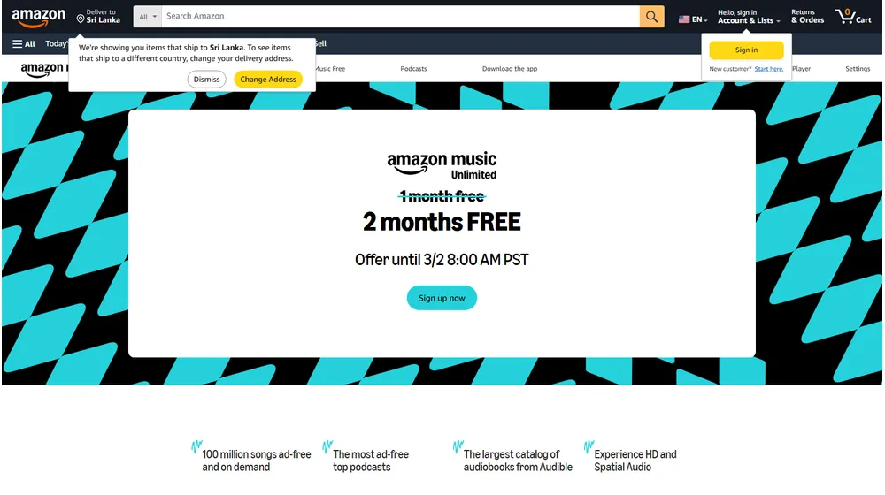 Amazon Music dashboard