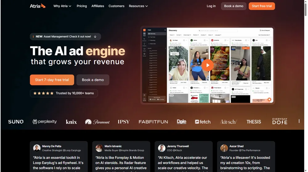 Atria dashboard