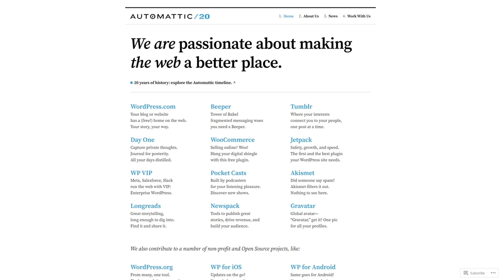 Automattic dashboard