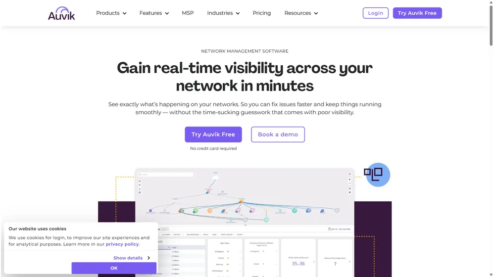 Auvik dashboard
