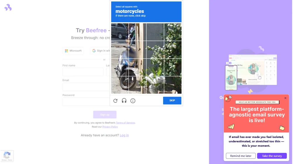 Beefree dashboard