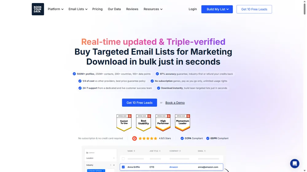 Bookyourdata dashboard