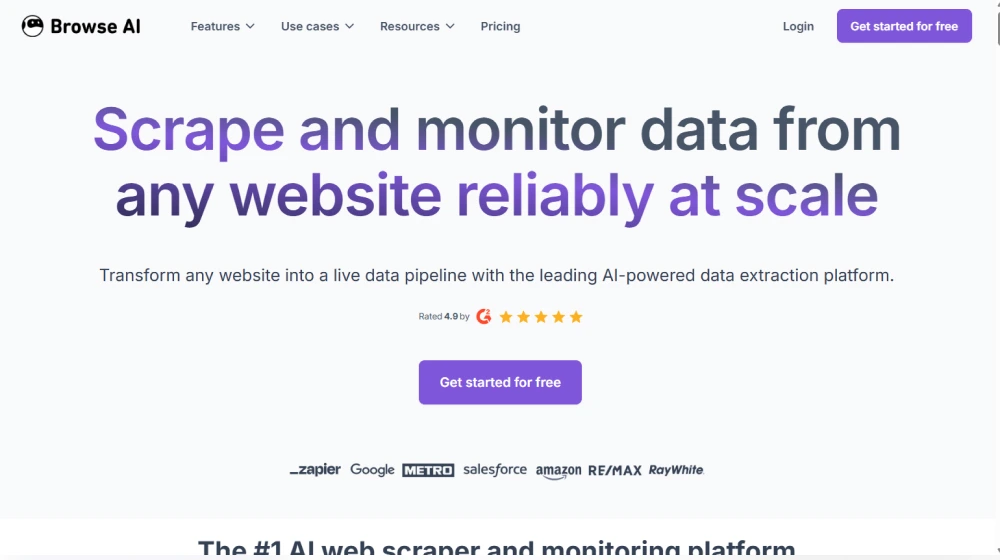 Browse AI dashboard