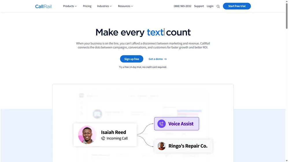 CallRail dashboard