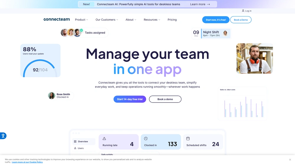 Connecteam dashboard