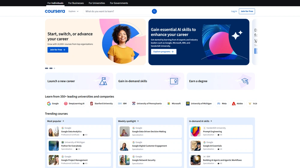Coursera B2C Affiliate Program dashboard