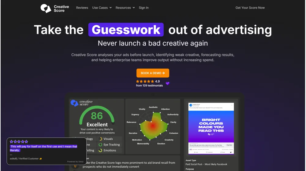 Creative Score dashboard