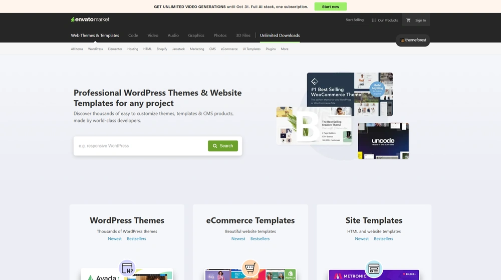 Envato Market dashboard