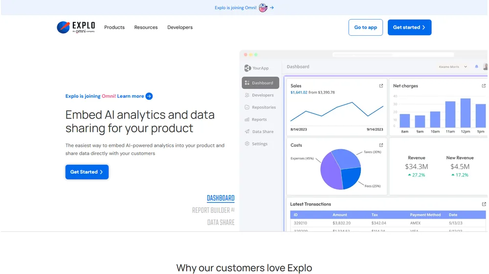 Explo dashboard