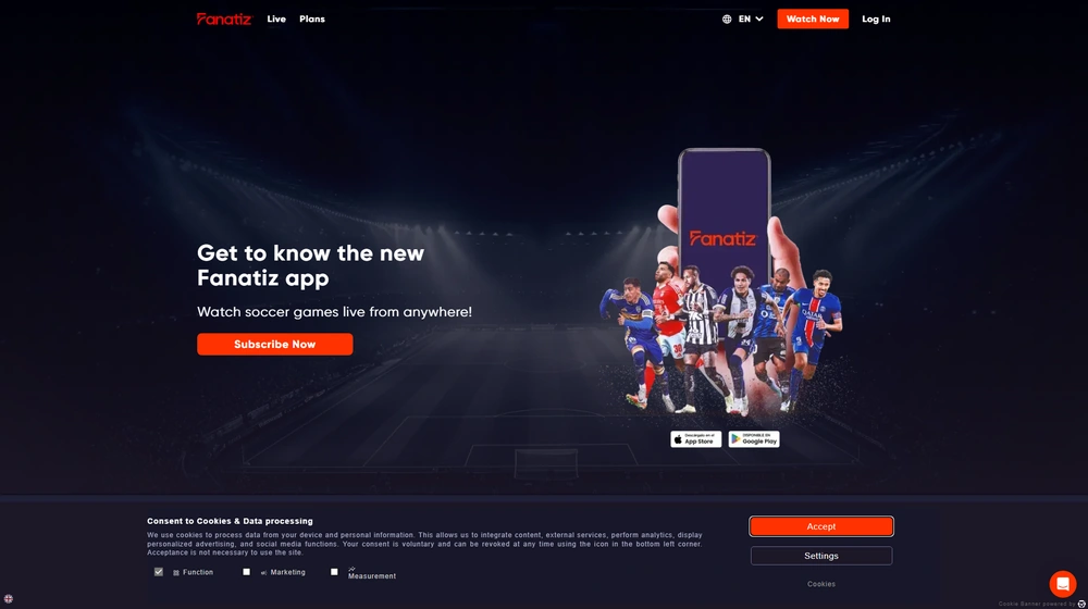 Fanatiz dashboard
