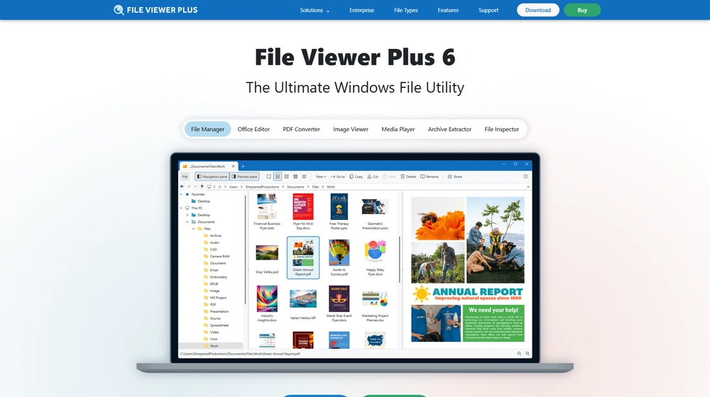 File Viewer Plus dashboard