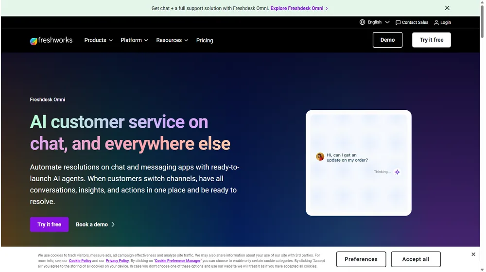 Freshchat by Freshworks dashboard