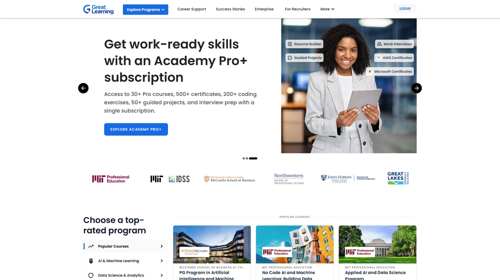Great Learning dashboard