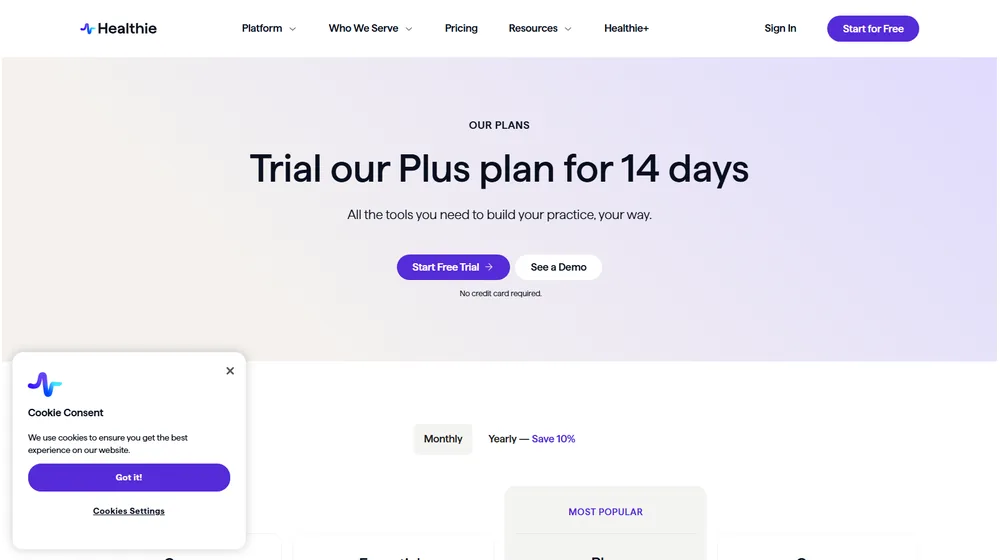 Healthie dashboard