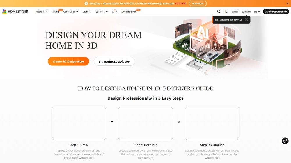 Homestyler dashboard