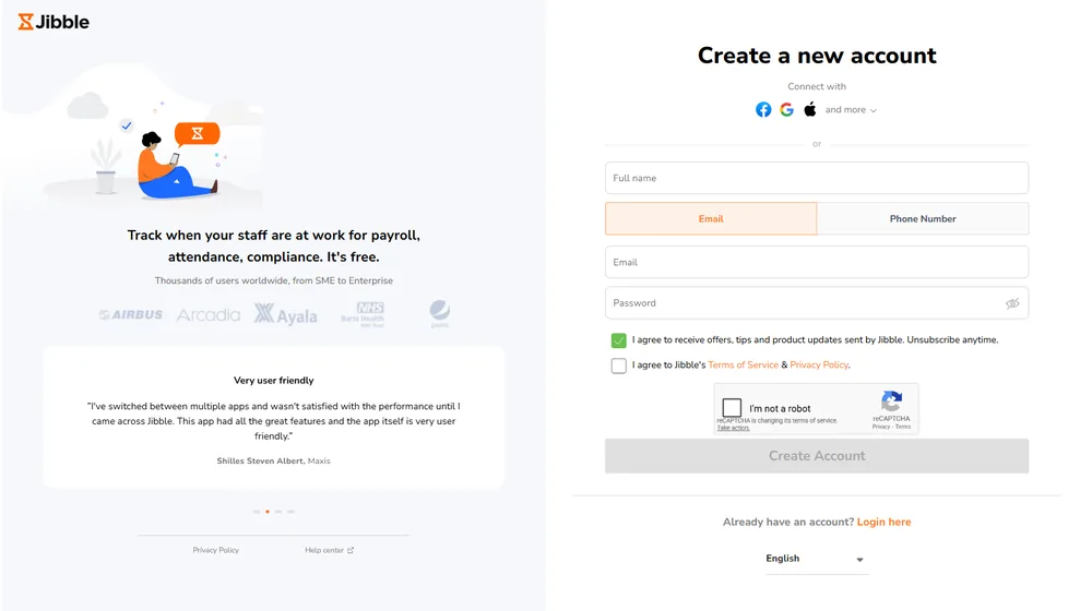 Jibble dashboard