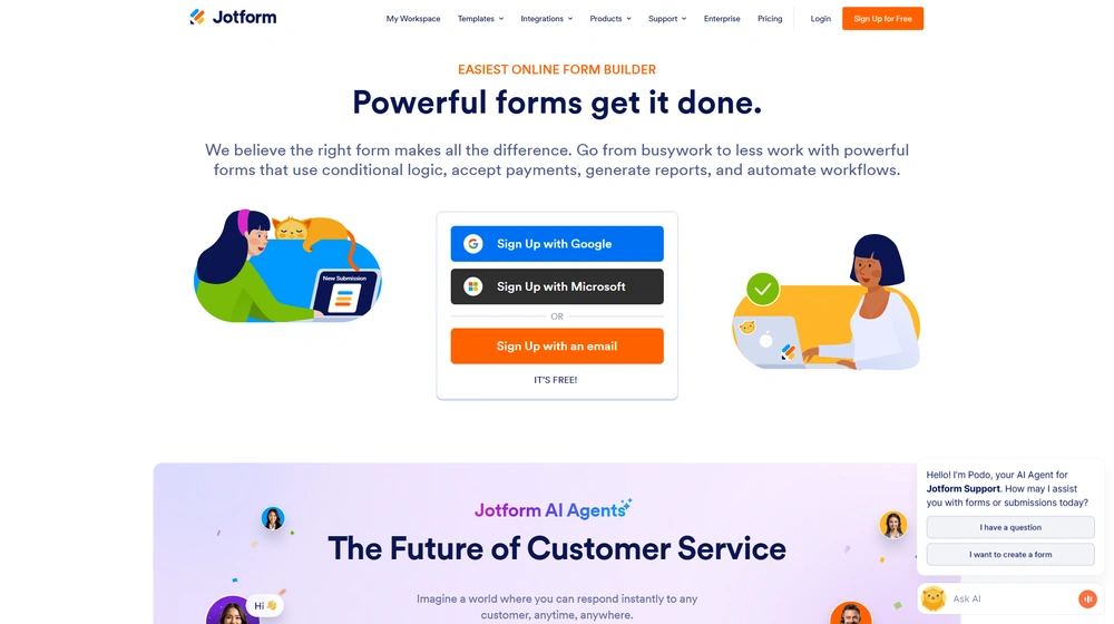 Jotform dashboard