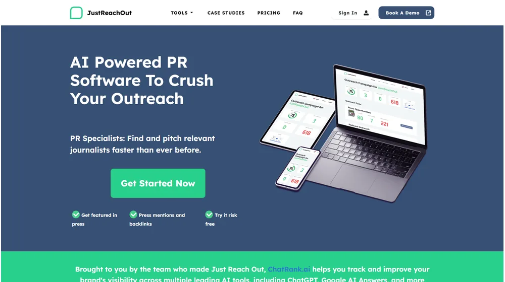 JustReachOut dashboard