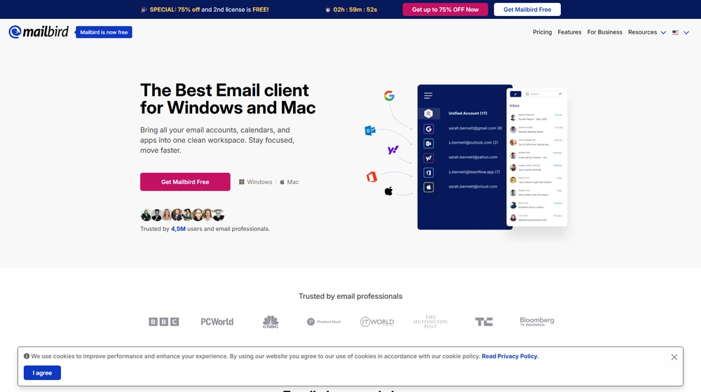 Mailbird Pro dashboard