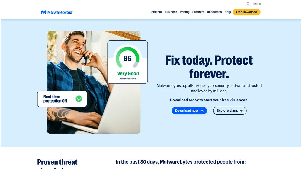 Malwarebytes dashboard