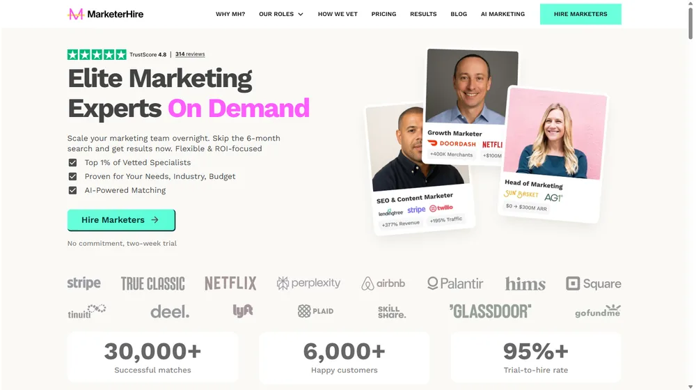 MarketerHire dashboard