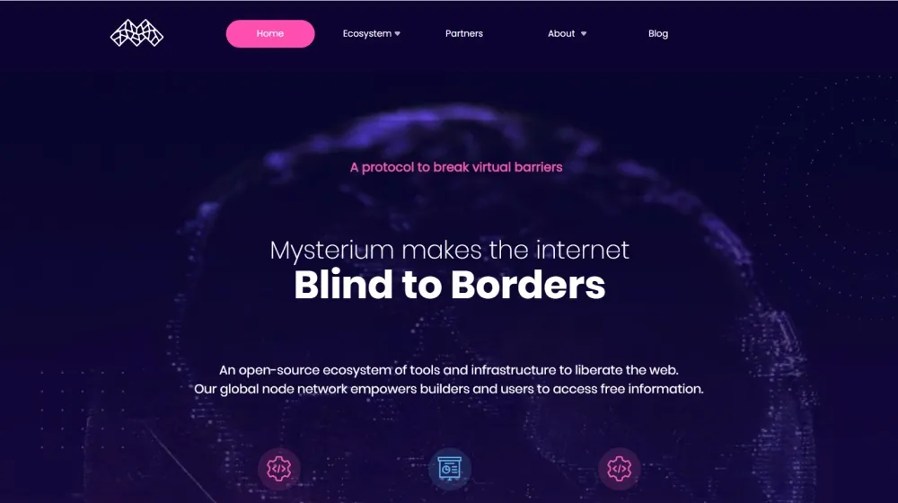 Mysterium VPN dashboard