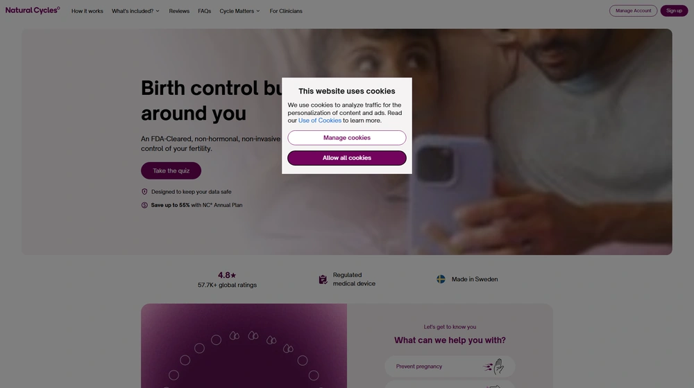 Natural Cycles dashboard