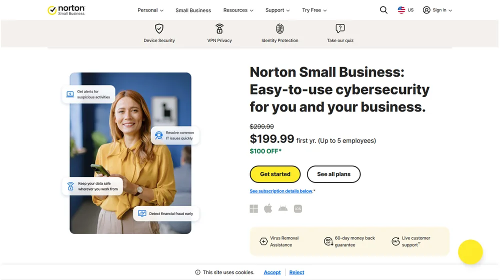 Norton Small Business dashboard