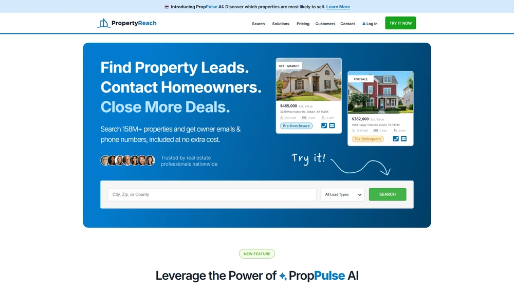 PropertyReach dashboard