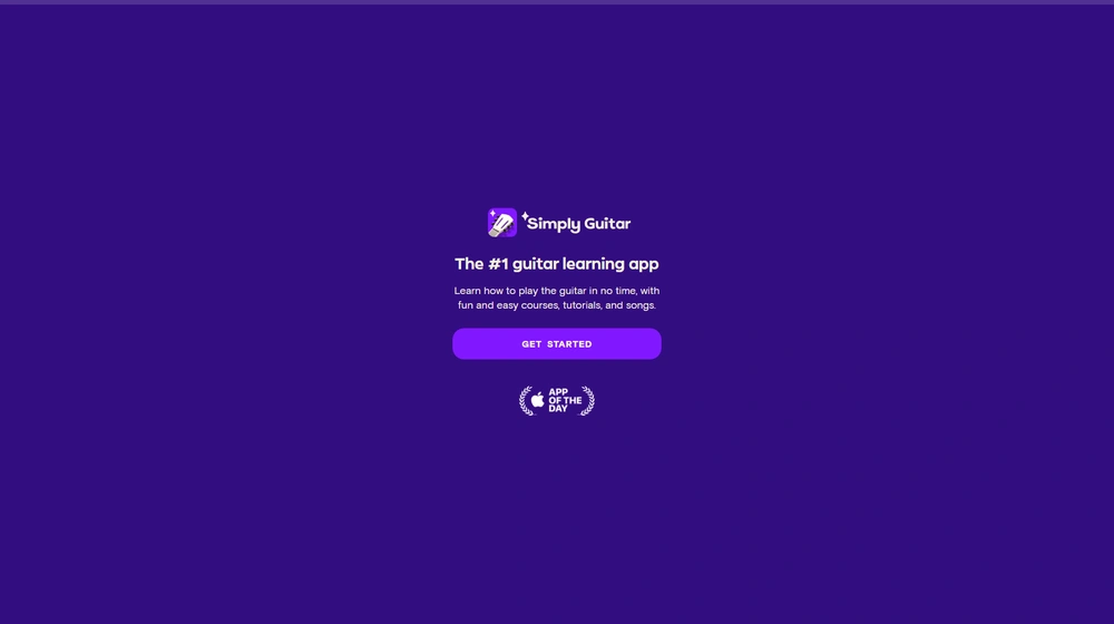 Simply Guitar dashboard