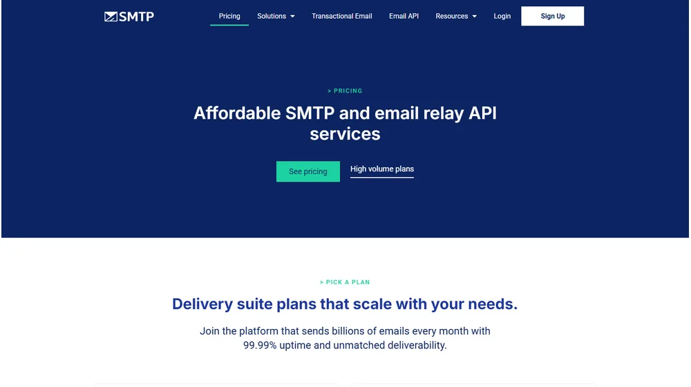 SMTP.com dashboard