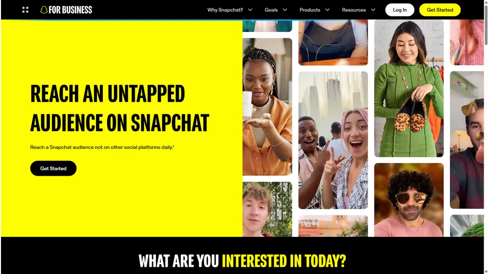 Snapchat For Business dashboard