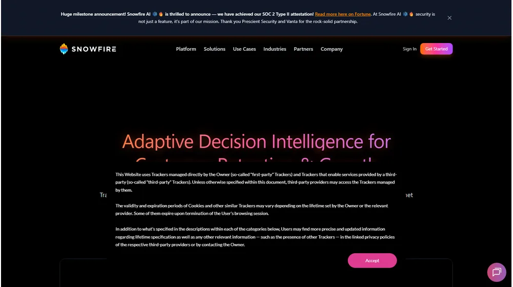 Snowfire AI dashboard