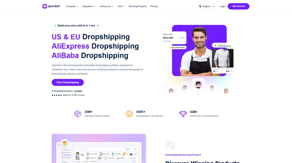 Spocket dashboard