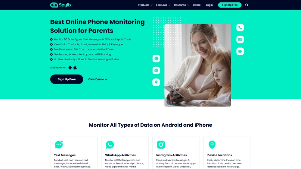 Spylix Phone Tracker dashboard